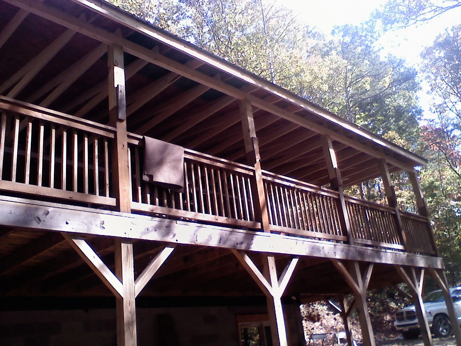 Timber framing under a new elevated porch and deck — Roof Leak Repair in Alderson by Roofing Brothers
